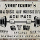 Custom Gym Sign Wall Art Decor Personalized Name Aluminum Metal Sign Retro Workout Room Fitness Center Tin Sign - house of misery and pain