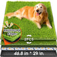 Hompet Dog Grass Pad with Tray Large, 46.8"x29", 2 Reusable Artificial Turf for Dogs Potty, Waterproof Non-Slip Washable Pee Pads, Quickly Absorbency Portable Dog Litter Box for Indoor/Outdoor Use