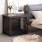 DWANTON Dog Crate Furniture with Cushion, Wooden Kennel Table with Double Doors, Indoor Dog House, Small/Medium/Large/Extra Large Size, 27.2" L, Dark Gray