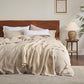 Bedsure 100% Cotton Blanket Queen Size for Bed - Breathable and Soft, Waffle Weave Blanket for Summer, Thick Cozy Fall Blankets for Women Gift, Yellowish Cream, 90x90 Inches