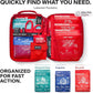 Small First Aid Kit for Car, Travel & Home - Emergency Kit for Hiking, Camping, Backpacking and Outdoors - Includes Zip Stitch Wound Closure Strips