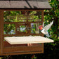 QWORK 13.6" x 7.9" Natural Wood Rectangle Stand for Bird Cages Suitable for Parakeets, Cockatiels, and Small Animals Easy Install with Stainless Steel Hardware 2 Pcs