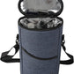 ALLCAMP 2 Bottle Wine Tote Carrier - Insulated Portable Padded Canvas Wine Bag for Travel, BYOB Restaurant, Wine Tasting, Party, Great Christmas Day Gift for Wine Lover，Blue