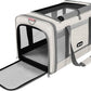 Cat Carrier American Airline Approved 18x11x11, Top Opening Sturdy Soft Pet Carrying Bag See Through, Mini Dog Hard Bottom Crate Kennel Case, 4-Side-Ventilation Mesh Cage Toy Poodle Biege