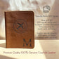 Personalized passport holder for travel- Premium genuine Leather passport Cover with Monogram, Name, Date, and Photo - Made in USA customized gifts for Women, Men, and family