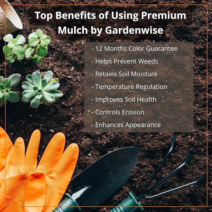 Premium Red Wood Mulch for Indoor, Patio, Potting Media, Gardens, Lawns, and Landscaping (0.5 CF - 14 L - 15 QTS)