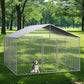 Outdoor Dog Kennel with Cover, Large Dog Run Fence House Big Cage Pen Enclosure, Heavy Duty Dogs Play Cage Pen Kennel (118" L x 118" W x 83" H)