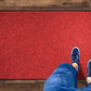 WaterHog Diamond | Commercial-Grade Entrance Mat with Rubber Border – Indoor/Outdoor, Quick Drying, Stain Resistant Door Mat (Solid Red, 3' x 5')