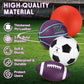 Deekin 4 Pcs Sport Balls Set for Kids Teens, Include Official Size 5 Basketball 4 Soccer 6 Football Playground Ball and Pump Sports Equipment Bag Recess Equipment Sport for Students(Purple, Teal)