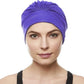 BEEMO Swim Caps for Women Swimming Turban Polyester Latex Lined Pleated for Ladies