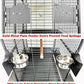 Extra Large Elegant and Durable Wrought Iron Climbing Ladder Perch Stand Play Top Ground Bird Parrot Metal Cage Around Seed Guard Storage Shelf with Heavy Duty Lockable Rolling Wheels