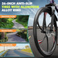 26 Inch Folding Mountain Bike, 21 Speed Full Suspension Bicycle with High-Carbon Steel, Dual Disc Brake Non-Slip Quick Release tire Folding Bicycle for Adults/Men/Women