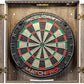 Accudart Match Pro Dartboard Cabinet Set - Official Size - Self Healing Sisal - Modern Style Woodgrain - Two Built-in Dartholders - LED Lighting - Includes Scoreboard, Chalk, Eraser, and Six Darts