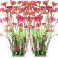 ALEGI Fish Tank Decorations Plastic Plants Large,Aquarium Artificial Plants Decoration Ornament Safe for All Fish-16 inch 2Pcs (Red 2 Pcs)