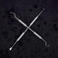 Mudder 4 Pieces Dog Dental Tools Pet Tooth Scaler and Scraper Set Stainless Double Headed Cleaning Tool Tartar Remover for Dogs Cats