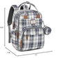 RUVALINO Diaper Bag Backpack, Multifunction Travel Pack Maternity Baby Changing Bags, Large Capacity, Waterproof, Blue Plaid