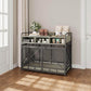 Dog Crate Furniture, 48" Heavy Duty Wooden Dog Crate End Table, XL Dog Kennel Furniture Large Breed, Decorative Dog Kennel Indoor with 3 Drawers & Steel Tubes 48" L x28 W x38 H (Grey)