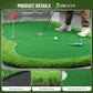 Thickened Realistic Golf Putting Green, 5 x 10ft Professional Golf Practice Training Mat for Indoor Outdoor, 3 Holes, Long Challenging Game Green Mat for Children with Training Aid Put Cup