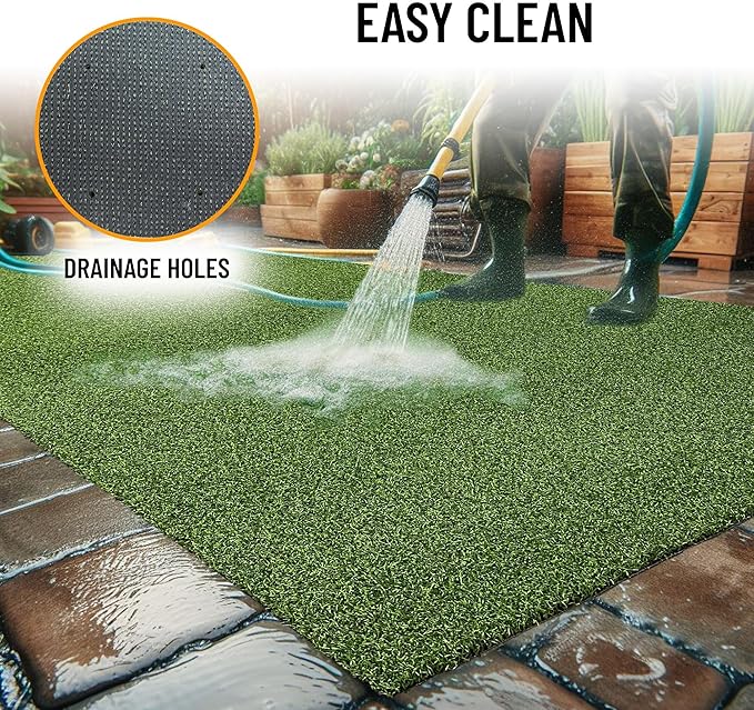 Ottomanson Artificial Turf Golf Hitting Mat 3' x 19' Indoor/Outdoor Waterproof Synthetic Fake Grass for Putting Practice Baseball Football Sports Gym Backyard, Custom Size 2' up to 30'