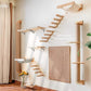 FUKUMARU Hammock Wall Mounted Cat Beds and Perches, Wooden Kitten Walls Furniture, Stable Cats Shelves for Sleeping, Playing, Climbing, and Lounging, Black Stripe