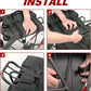 Ibera Adjustable Bicycle Bag (Pair) with Quick Release/Clip-On System - Water Resistant Bike Saddle Bags For Rear Rack with & 19.8 lbs Capacity Each - Saddle Bag Bicycle Fits Most Racks (Black)