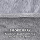 Furhaven Orthopedic Dog Bed for Large Dogs w/ Removable Bolsters & Washable Cover, For Dogs Up to 125 lbs - Faux Fur & Velvet Sofa - Smoke Gray, Jumbo Plus/XXL