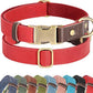 Didog Soft PU Leather Dog Collars for Small Dogs,Classic Adjustable Dog Collars with Quick Release Metal Buckle,Easy Clean and Comfortable with Nylon Lining,Red,S Neck 10-15"