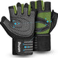ihuan Ventilated Weight Lifting Gym Workout Gloves with Wrist Wrap Support for Men & Women, Full Palm Protection, for Weightlifting, Training, Fitness, Hanging, Pull ups