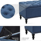 Ottoman with Storage,50.2-inch Upholstered End of Bed Storage Bench for Bedroom,for The Living Room,for Entryway, with Rivets & Button and Safety Hinges,Detachable (Blue)