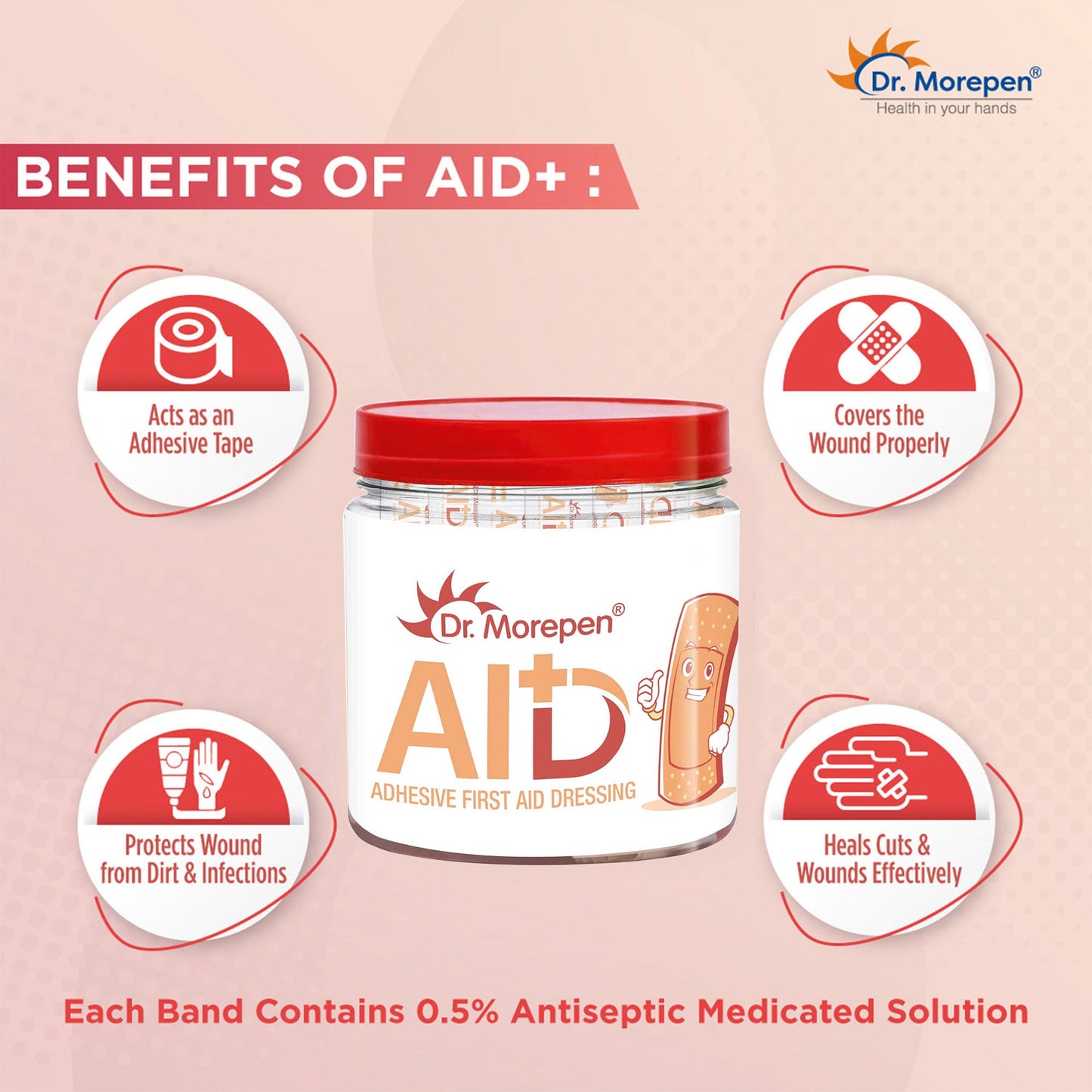 Dr. Morepen AID ?Band-Aid Adhesive