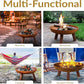 Sunnydaze 24-Inch Cast Iron Heavy-Duty Fire Pit for Outside - Wood-Burning Outdoor Fire Pit Bowl with Handles - Oxidized Finish