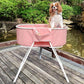 Little Dipper Dog Bath Tub and Wash Station for Bathing Shower and Grooming, Elevated Foldable and Portable, Indoor and Outdoor, for Small and Medium Size Dogs, Cats and Other Pet (Pink)