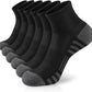 Airacker Athletic Quarter Socks with Cushion Running Ankle Socks for Men Women 6 Pairs