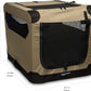Amazon Basics 2 Door Foldable and Portable Travel Pet Kennel for Cat, Dog, Rabbit, 26 inch, Tan, S 26" x 18" x 18"