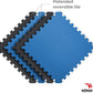 Norsk Reversible Gym Exercise Mats 3/4" Thick EVA Interlocking Foam Tiles, Perfect Home Gym Flooring, 32 Tiles & 64 Trim Pieces, 128 Sq. Ft. Reversible, Dazzling Blue/Black