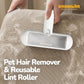 Reusable Pet Hair Remover - Lint Roller for Dog & Cat Fur - for Furniture, Carpet, Clothing - Detachable Handle (White)