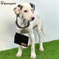 Dog Treat Pouch, Black Pocket Sized Pet Training Pouch, Cotton Fabric, Hand Free Dog Walking Bag with Carabiner, Self-Closing Pet Feed Snack Reward, for Pet Puppy Travel or Outdoor Use