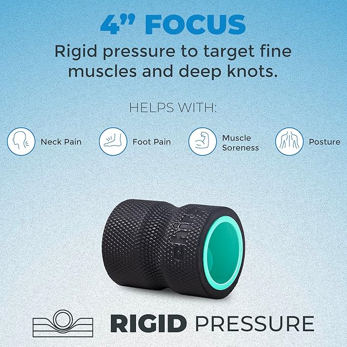 Chirp Wheel Foam Roller - Targeted Back & Neck Pain Relief, Muscle Massage, Trigger Point Therapy, High-Density Foam Tool for Physical Therapy, Stretching & Exercise, 500lbs Capacity, 4 Inch Mint