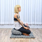 Leewadee Meditation Cushion Set – 1 Round Zafu Meditation Pillow and 1 Square Roll-Up Zabuton Meditation Mat, Pillows Bundle Filled with Kapok