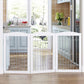 Spirich Freestanding Wire Pet Gate for Dogs, Tall Dog Gate for The Houes, Doorway, Stairs, Pet Puppy Safety Gate with Sliver Wire 60 Inches Extra Wide, 30 Inches Tall, 3 Panels, White