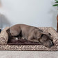 Furhaven Orthopedic Dog Bed for Large/Medium Dogs w/ Removable Bolsters & Washable Cover, For Dogs Up to 55 lbs - Plush & Southwest Kilim Woven Decor Sofa - Desert Brown, Large