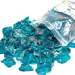 TWINKLING High Luster Fire Glass Gravel Stone,Broken Glass,Fire Pit Glass,Crushed Glass for Fireplace Pit Aquarium Garden Decoration,1-3cm,2-Pound Jar (Turquoise)