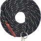 22' Long Line with SS O Ring and Carabiner (Black with Beige)