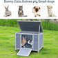COZIWOW 24inches Wooden Catio Outdoor Cat House Small Animal House，Rabbit Hutch Indoor，Stable Weatherproof Bunny Cage Pet Shelter for Small Cat Dog Rabbit Guinea Pig (Grey)