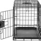 Amazon Basics Durable, Foldable Metal Wire Pet Crate with Tray, Portable and Sturdy for Travel, Single Door, Divider Panel, Perfect Size for Small Dogs, 22 x 13 x 16 in, Black