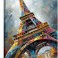 Paris Eiffel Tower Wall Art Paris Architecture Canvas Wall Decor Europe City Eiffel Tower Pictures Painting Print Artwork Framed Decorations Gifts for Living Room Bedroom Office 16"x24"