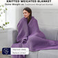 L'AGRATY Knitted Weighted Blanket - 48"x72" 12lbs Cooling Chunky Knit Heavy Blanket for Adults Braided Crochet Throw Thick Cable Yarn Knit Decorative No Beads Evenly Weighted Machine Washable
