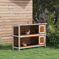PawHut 54" 2-Story Large Rabbit Hutch Bunny Cage Wooden Pet House Small Animal Habitat with Lockable Doors, No Leak Tray and Waterproof Roof for Rabbits, Chickens, Ducks, Outdoor/Indoor Brown
