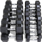 WF Athletic Supply Rubber Coated Hex Dumbbell Set, Multiple Choices Available - Dumbbells with Rack Stand and Mat, or Dumbbells Only (200/550/1200/2100/3000 LB)