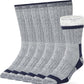 Alvada Merino Wool Hiking Socks Thermal Warm Crew Winter Boot Sock For Men & Women 3 Pairs